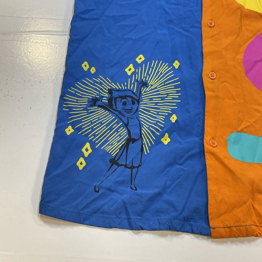 Disney Inside Out Joy Button Up Color Block Hawai… - image 2